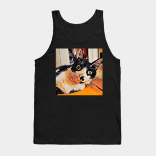SCARED CAT FUNNY Tank Top